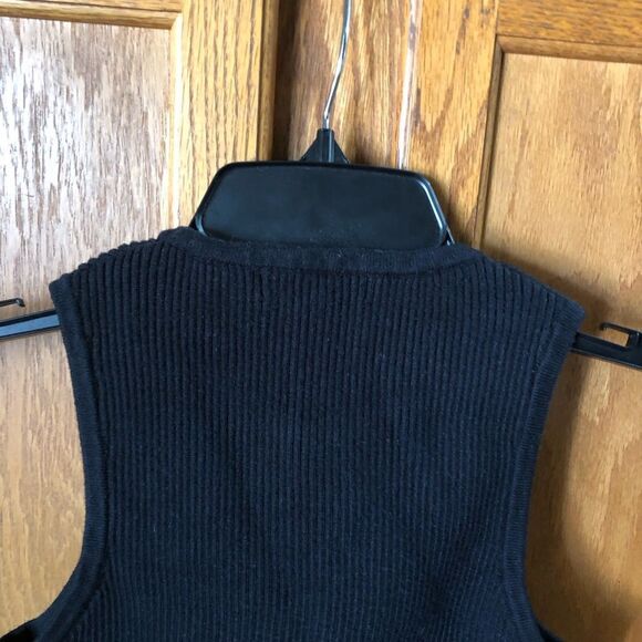 Brooklyn Karma Ribbed Cashmere Blend Sleeveless Crop Sweater - S - Picture 7 of 12